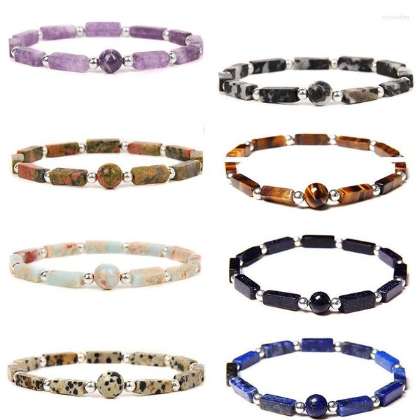 Charm-Armbänder, Kristallstein-Armband, Tropfen-Damen-Geschenke, natürlicher Opal, Perlen, rechteckig, für Modeschmuck, Ihn, Sie
