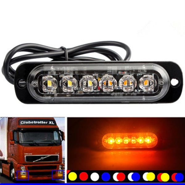 4pcs 12-24V camion auto 6 LED flash stroboscopico spia di emergenza luci lampeggianti per auto veicolo Motorcycle2716