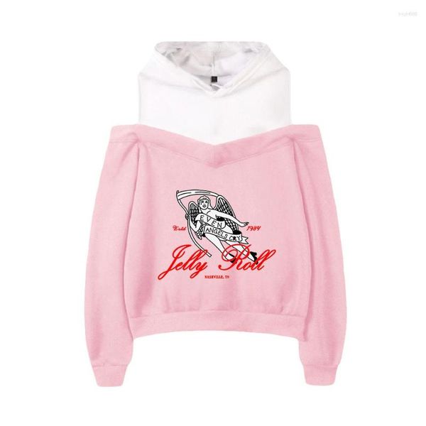 Männer Hoodies Jelly Roll Mit Kapuze 2D Druck Frauen Off-Schulter Pullover Sweatshirt Mode Casual Kleidung Sexy Tops