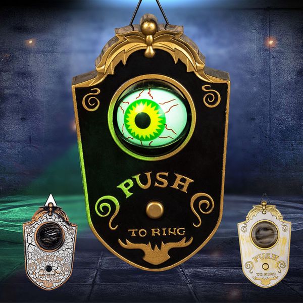 Noise Maker Halloween Luz LED Turning Eyes Campainha Ruído Decoração Aterrorizante Eyed Campainha Câmara Ghost House Trick Decora Halloween 230728