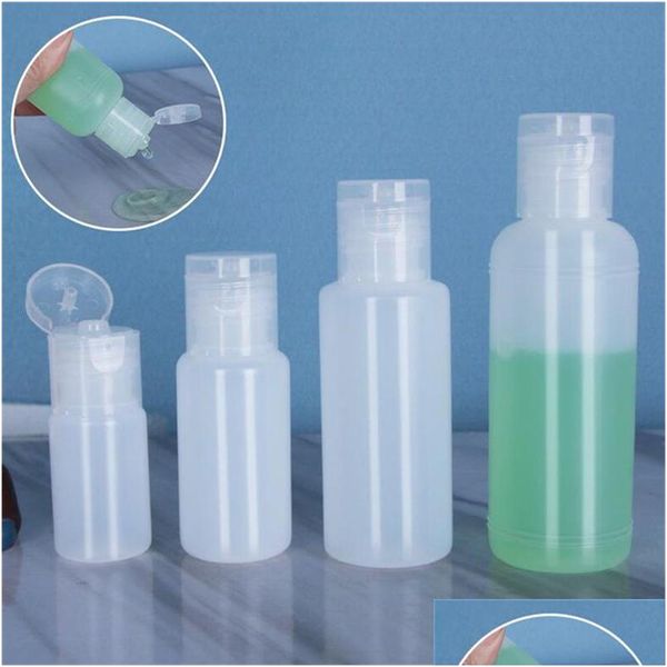 Garrafas de embalagem 10Ml 20Ml 30Ml 50Ml Pe Plástico Soft Bottle Squeezable Cosmetic Sample Container For Shampoo Sanitizer Gel Lotion Cream Otul8