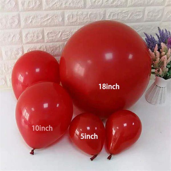 Balão vermelho rubi romântico grande redondo látex balões presentes 5 10 12 18 polegadas suprimentos de casamento romântico decoração de festa de aniversário y0107247u