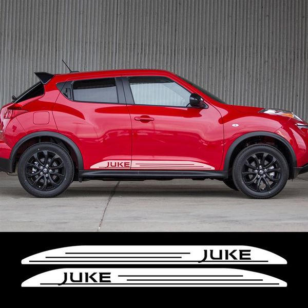 2 pezzi per Nissan JUKE NISMO adesivi per gonna porta auto entrambi i lati Racing Sport impermeabile Auto Body Styling Tuning accessori per auto259O