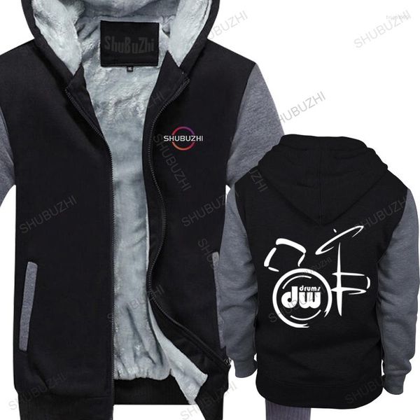 Erkek Hoodies Moda Pamuklu Adam Kalın Siyah Hoody Zipperdw Drum Marka Unisex Polar Erkekler İçin Yüksek Kaliteli Sıcak Kat