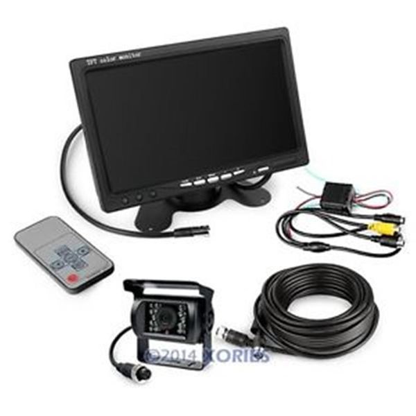 Kit de reversão de carro 12-24V 7 TFT LCD Monitor CCD IR Câmera de backup para Van Truck275Z