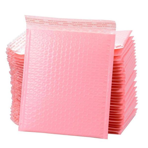 Geschenkpapier 10 20 50 Stück rosa Großsiegelfolienbeutel zum Verpacken von Luftpolstertaschen Selbstumschlag gefütterte Polymailer-Tasche gepolstert213k