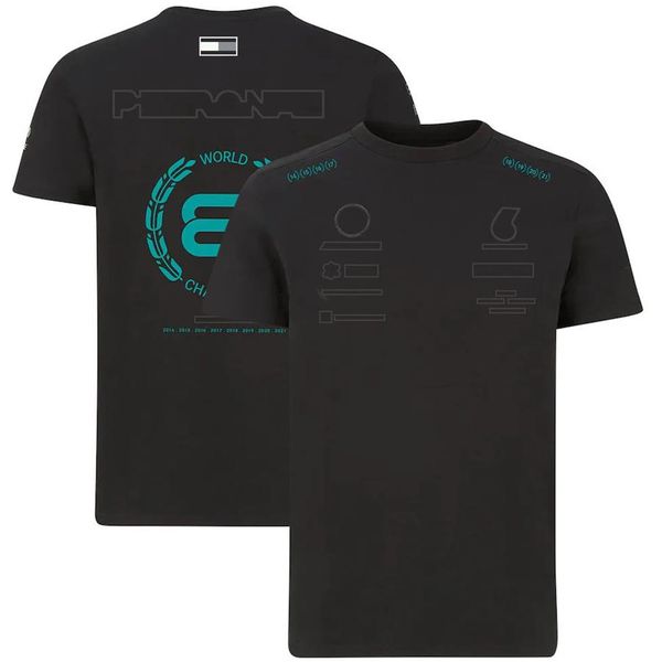 2022F1 terno de corrida de trabalho logotipo do carro fórmula um camiseta manga curta macacão esportivo223c