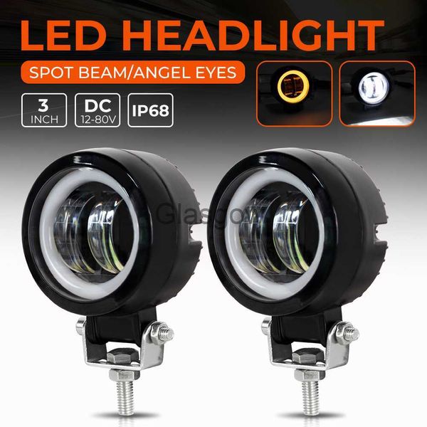 Motorradbeleuchtung 3 Zoll 20 W Motorrad LED Angel Eye Arbeitslicht Bar Spot Lampe Offroad Auto Boot LKW SUV Pickup 12 V 24 V Fahren Nebelscheinwerfer Scheinwerfer x0728