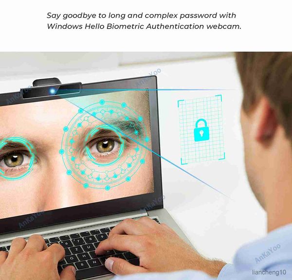 Webcam Windows Hello Face Recognition Webcam Login con Windows 720P con Usato per studio online R230728