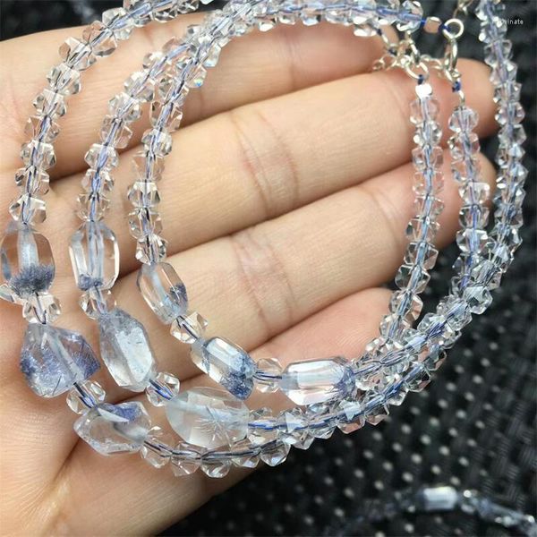 Pulseira de dumortierita natural e faceta pedra malaquita de quartzo transparente para fabricação de joias DIY pulseira de energia presente 1 pçs