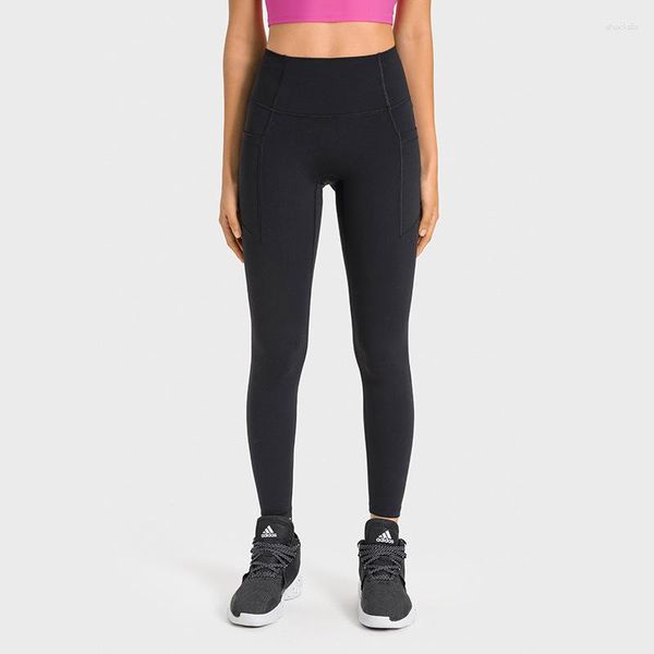 Calças ativas Lu com logotipo preto lã quente leggings femininas ginástica esportes leggings para mulheres fitness push up cintura alta roupas de ioga