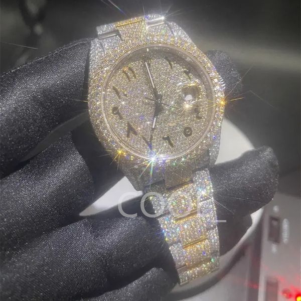 Luxus-Herrenuhr für Herren, Designer-Uhrwerk, hochwertige Diamant-Moissanit-Uhr, Montre Iced Out-Uhr, Automatikuhr für Herren, Montre Luxe Herren-Luxusuhren i38