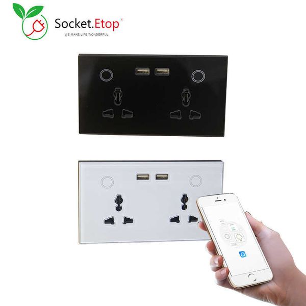 Smart Power Pults Zigbee Dual Universal Smart Wall Socket Outlets с USB -зарядным устройством работает с Tuya Alex HKD230727