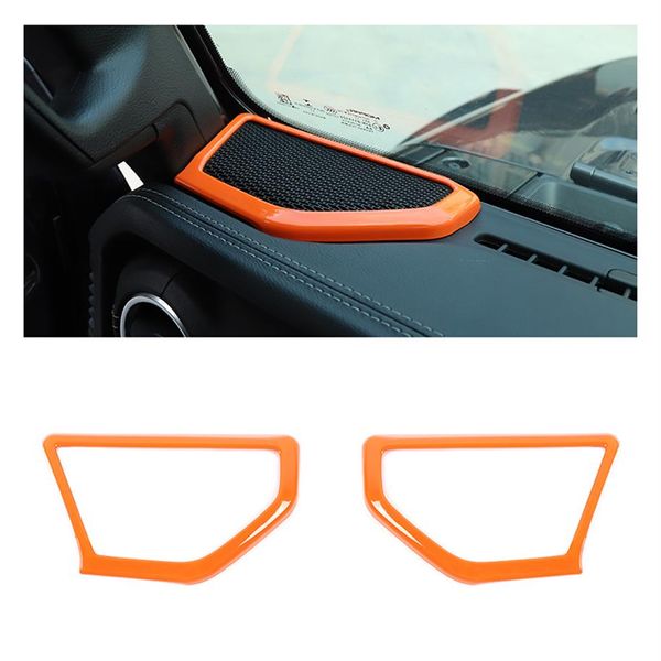 Arancione ABS A Pilastro Altoparlante Decorazione Copertura Trim per 2018-2020 Jeep Wrangler JL JT Accessori interni164x