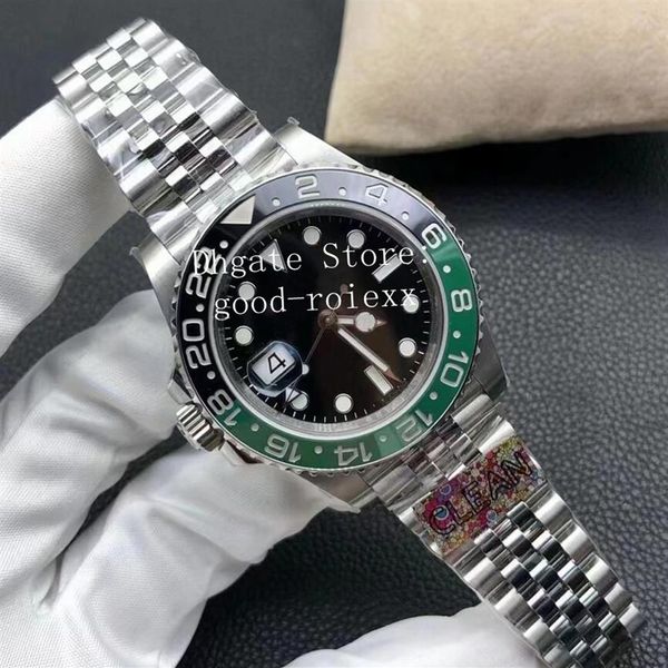 Relógios Esquerdos Relógios Masculinos Green Black Ceramic Bezel Automatic Cal 3186 Clean Factory Men's 904L Steel Jubilee Bracelet Eta 246M