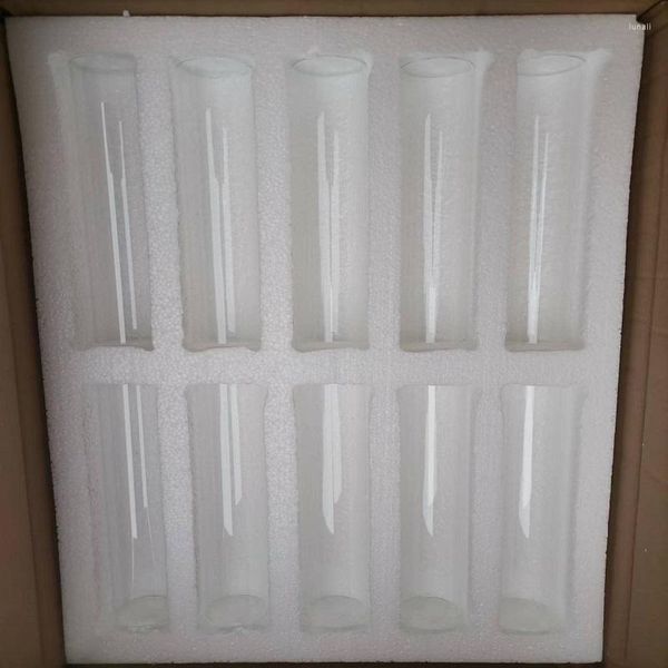 Castiçais 10 peças tampas de tubo de vidro 25 cm de altura para poder usar velas reais