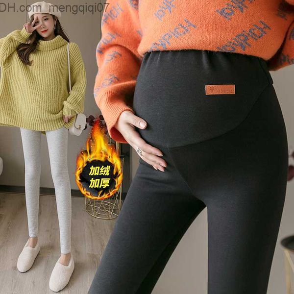 Vestidos de maternidade Calças de maternidade de veludo adequadas para mulheres grávidas roupas quentes de inverno para grávidas calças de maternidade grossas Z230728