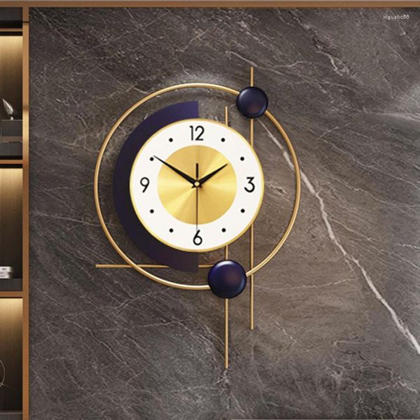 Orologi da parete Grande orologio Design moderno Lusso Metallo Creativo Soggiorno Meccanismo Cucina Horloge Murale Decorazioni Decor