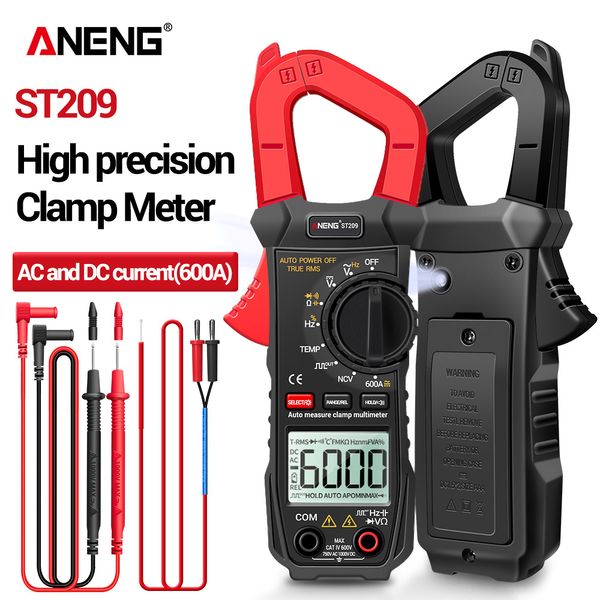 Сметки зажима Aneng ST209 Цифровой мультиметровый счетчик 6000 CONTS TRUE RMS AMP DC/AC COMINT TECAMP TESTER METERS VOLTMETER 400V AUTO диапазон 230728