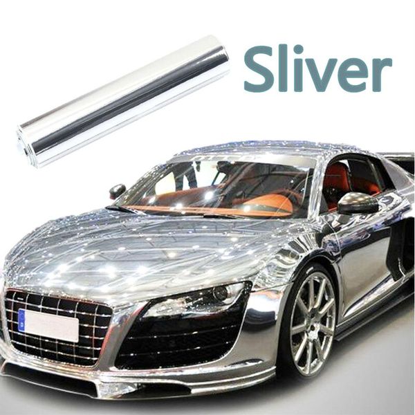 Auto Silber Chrom flexible Vinyl Wrap Sheet Roll Film Auto Aufkleber Aufkleber 20x152CM303u