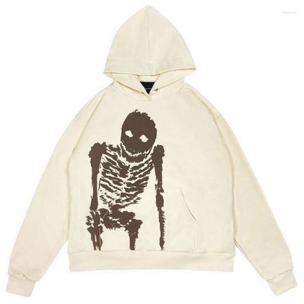 Herren Hoodies Y2k Übergroßer Hoodie Loose Skull Print Harajuku Casual Damen Herren Kleidung Punk Hip Hop Persönlichkeit Sweatshirt Streetwear