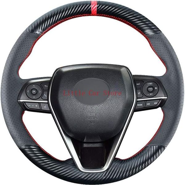 Coprivolante in fibra di carbonio con cuciture fai-da-te per Toyota RAV4 Avalon 2019-2021 Camry 2018-21 Corolla 2020-21 Accessori1822