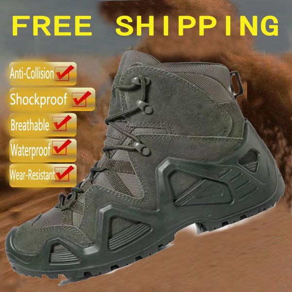 Sapatos sociais masculinos combate tático deserto botas militares fãs do exército caminhada ao ar livre tornozelo escalada cross-country sapatos 230728