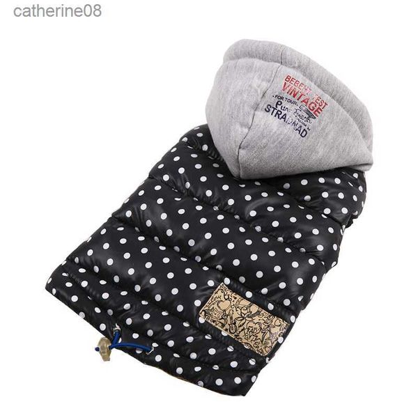 Winter Haustier Hund Kleidung Warme Polka Dot Welpen Haustier Weste und Wasserdichte Hund Mantel Hoodies Chihuahua Französisch Bulldog Kleidung Outfit l230621