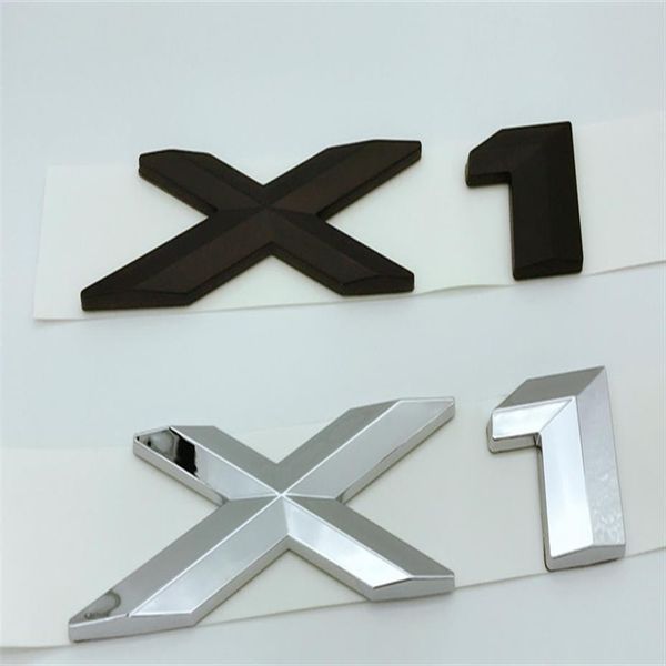 Prata Preto 3D de alta qualidade ABS X1 Número Tronco Letras Emblema Emblema Letra Adesivo para BMW X1241F