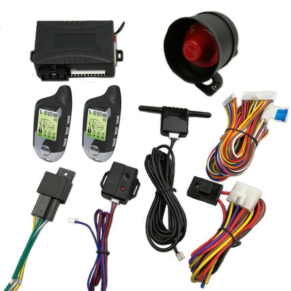 Cercapersone di sicurezza per veicoli per auto Allarme per auto Sensore LCD a 2 vie Kit sistema di avviamento motore remoto Sistema di allarme antifurto per auto automatico 501294a