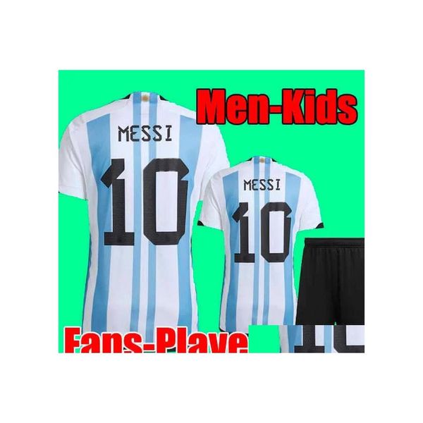 Yoga -Outfit Top Thailand Soccer Jersey Fans und Spielerversion Dy Aguero Maradona Fußball -Shirt 22 23 Männer Kinder Sets otqd8