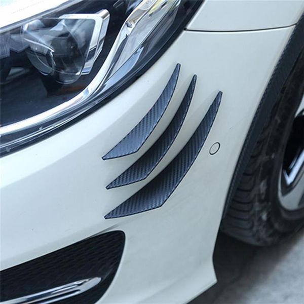 6 PÇS Pára-choque dianteiro de carro estilo fibra de carbono Divisor labial Spoiler corpo Canards317P