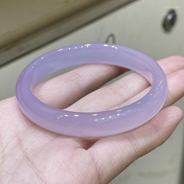 Pulseira Enviar Certificado Violet Jade High Grade A Jadeite Myanmar Certified Jades Stone Bangles Women Fine Jewelry Accessorie