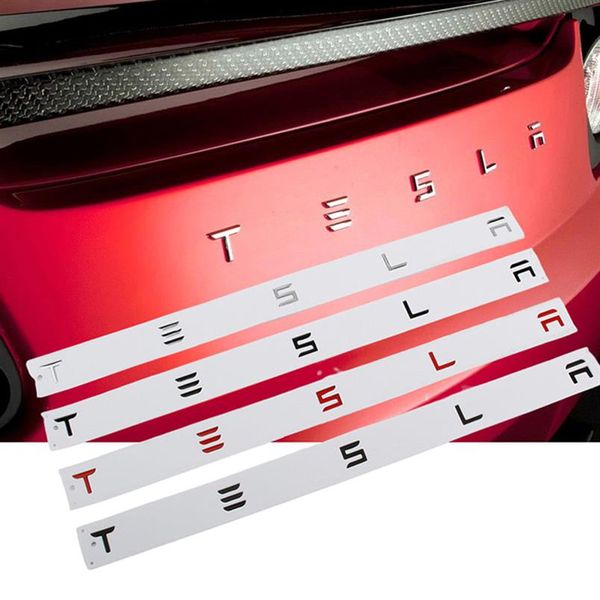 Autoadesivo delle lettere di ricambio del logo del bagagliaio posteriore dell'auto per Tesla Model 3 Model X Model S Y Sostituisci l'emblema dell'alfabeto inglese3102