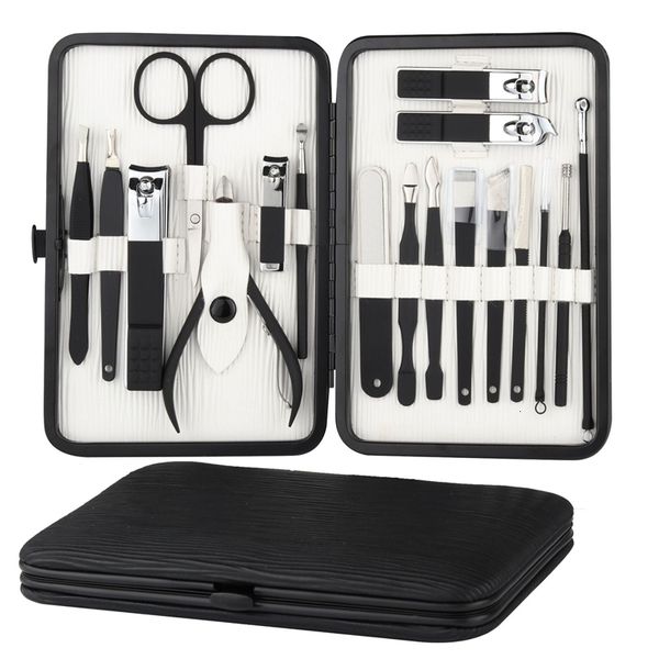 Tagliaunghie 18 pezzi Tagliaunghie Set manicure professionale Forbice tagliaunghie in acciaio inossidabile Set di strumenti per unghie di alta qualità Pinza per cuticole 230728