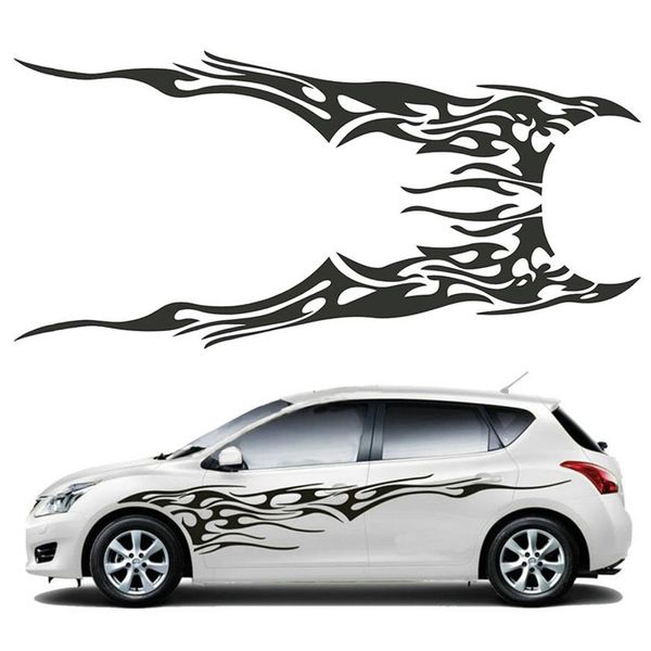 2PCS Universal Car Side Body Adesivo in vinile Flame Large Graphics Decal Decorazione fai da te 210 5x48cm220O