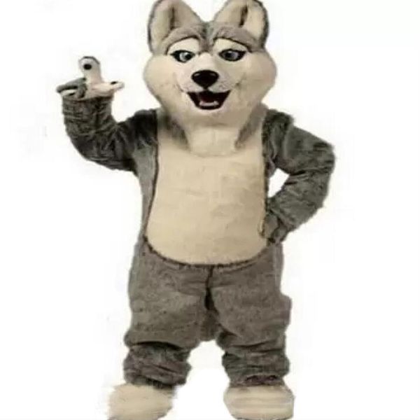 Fabrika Yeni Husky Dog Maskot Kostüm Yetişkin Karikatür Karakter Maskota Maskote Kıyafet Takım Süslü Elbise Partisi Karnaval Costume316W