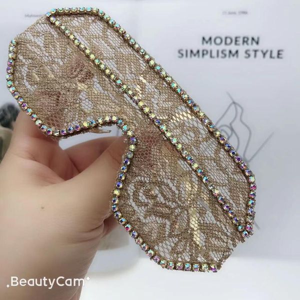 Sonnenbrille Mosengkw Spitze Mode Frauen Party DIY handgemachte Diamant übergroße Brillen