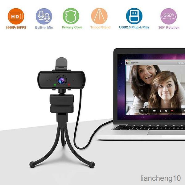 Webcam Full Webcam Computer Web Camera con microfono Web per desktop portatile Live Streaming video R230728