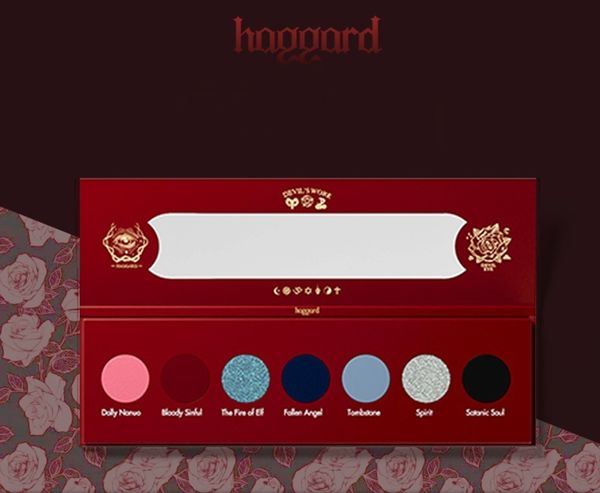 Ombretto Haggard's Daughter Of Satan's Seven Color Eye Shadow Pallete Dark Goth Small Pearl Matte 230727