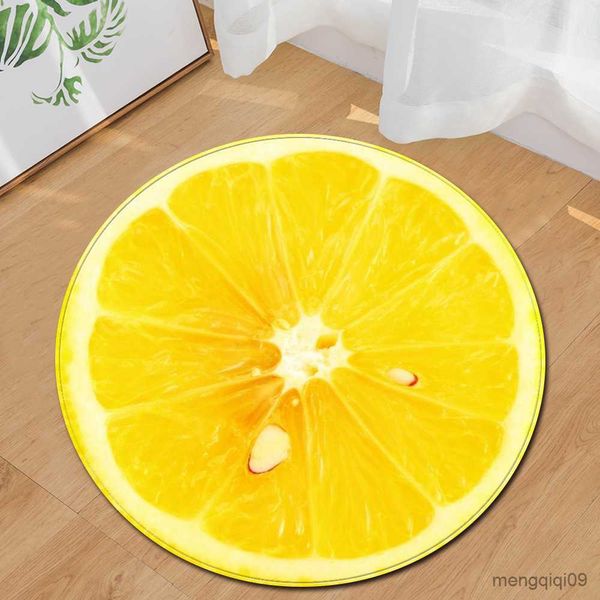 Tapetes para decoração de casa impressos para sala de estar tapete para quarto de crianças tapete para assento de bebê redondo antiderrapante tapete para cadeira com estampa de frutas R230728