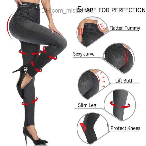 Jeans Feminino Jeggings Feminino Jeans Artificiais Leggings Cintura Alta Controle Abdominal Leggings Ultra Finas Calças Lápis Estampadas Leggings Sem Costura Z230728