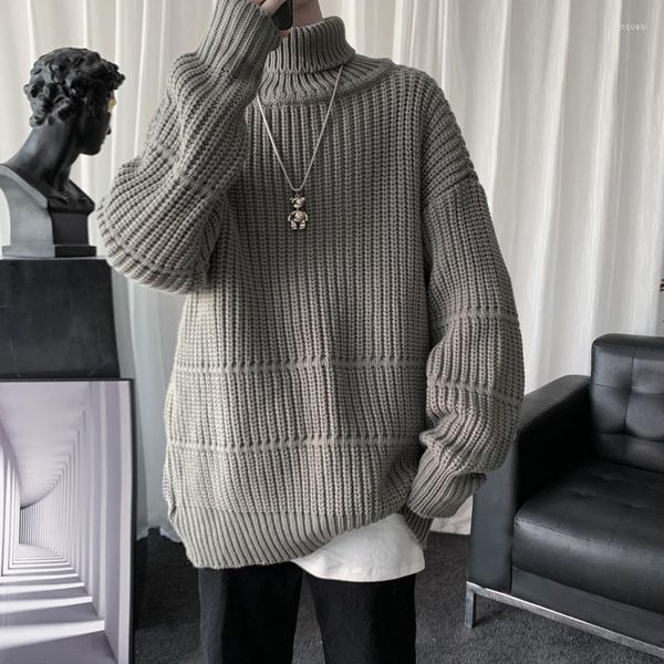 Herrenpullover Herbst Winter Herren Casual Rollkragenpullover Lon Sleeve Rollkragenpullover Stil Fasion Warm Gestrickt