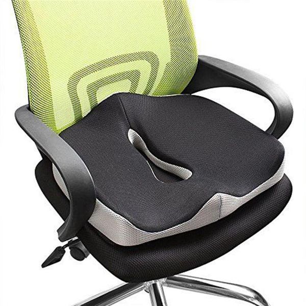 Almofada de assento de espuma de memória conforto Cóccix Cadeira de escritório ortopédica Almofada de encosto de assento de carro Cóccix Ciática Alívio da dor nas costas Suporte 231V