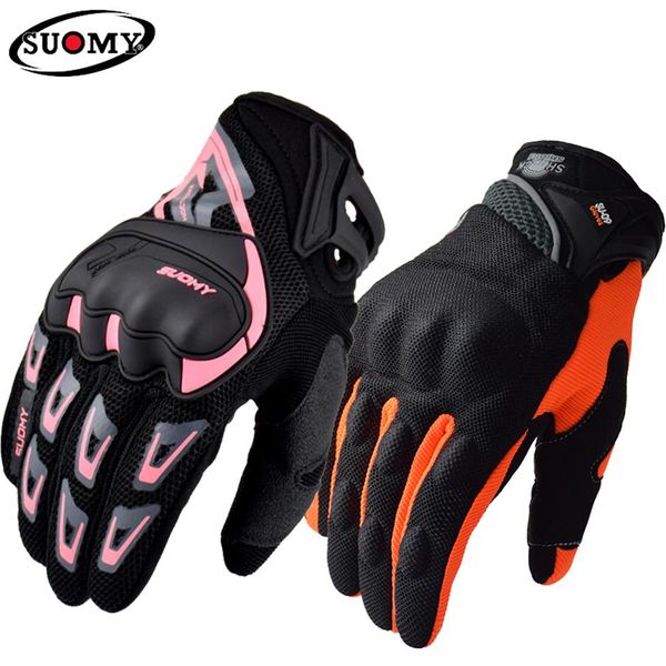 Suomy Summer Motosiklet Eldivenleri Tam Parmak Motosiklet Eldivenleri Nefes Alabilir Kadın Erkekler Pembe ATV Rider Eldivenleri Moto Guantes Motor Dış Mekan 276y