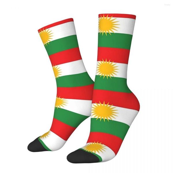 Meias masculinas Kurdistan Kurdish Flag Harajuku Meias absorventes de suor para todas as estações Acessórios longos para homem e mulher Presentes de Natal