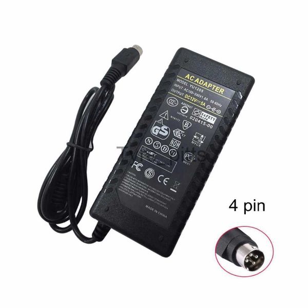 Chargers 12V5A с IC CIP AC AC DC Adapter 4 PINT PINTING PINGERING PINGEST 60 Вт 4-контакт для ЖК-телевизора Flat Panel TV DVR Зарядное устройство X0729