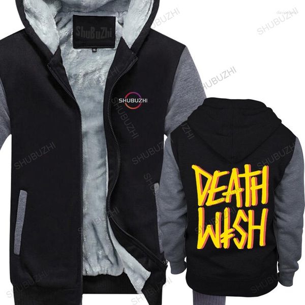 Männer Hoodies Männer Marke Hoodie Herbst Baumwolle Sweatshirt DEATHWISH DEATHSTACK SCHWARZ GELB Hohe Qualität Fleece Hoody Drop