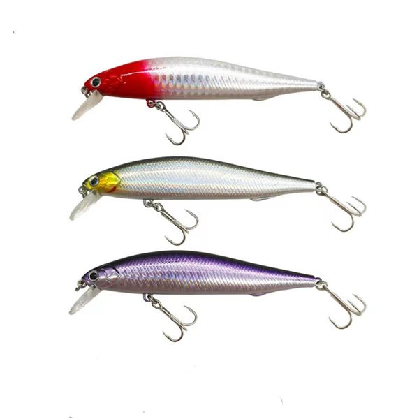 Faca de prata Subisca de estrada Minnow Shore Cast Long Cast Isca dura de Minnow submersa Fortalecer o sangue através de gancho duplo Fabricantes de iscas Minnow de estrada por atacado