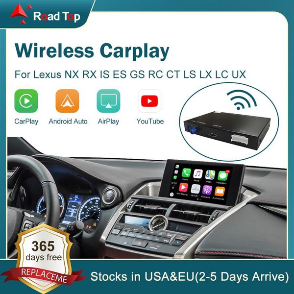 CarPlay sem fio para Lexus NX RX IS ES GS RC CT LS LX LC 2014-2019 com Android Mirror Link AirPlay Car Play Functions3139